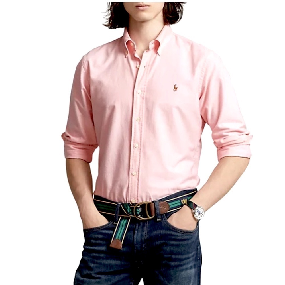 Ralph LAUREN Mens Classic Fit Cotton Oxford Shirt Long Sleeve Pink
Size 18 - 34/